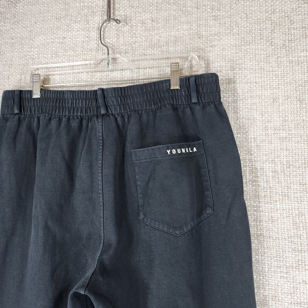 Young LA 620 Cafe Trousers Mens 36L Heavy Black Sweat Pants Tapered 33x27 *Flaw - Picture 9 of 13
